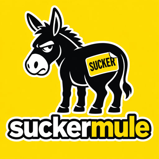 Sucker Mule — grumpy mule parody of the Sticker Mule logo